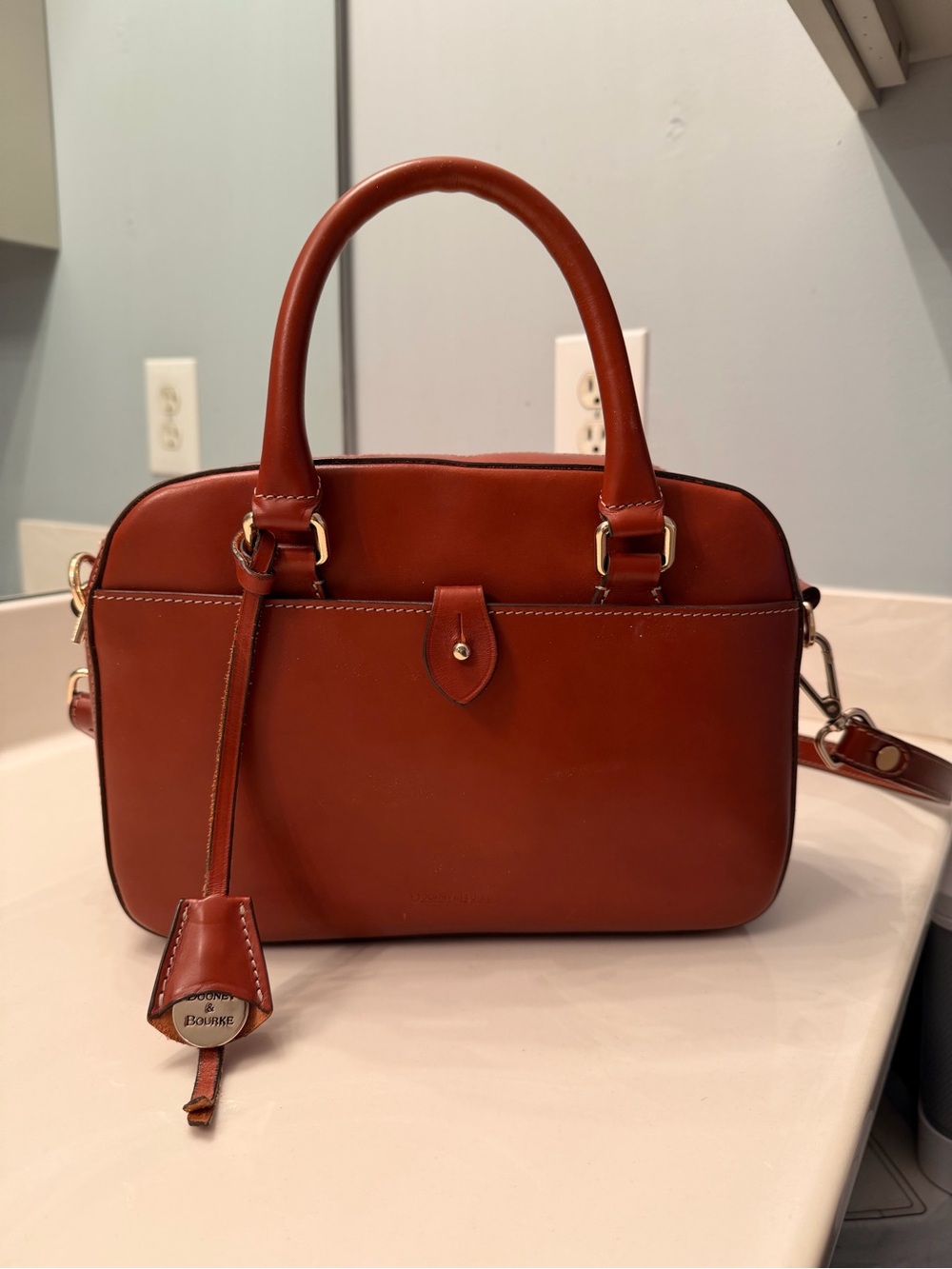 Dooney & Bourke Leather Satchel - Brown